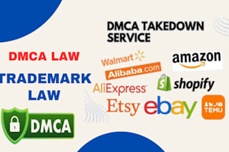 takedown copyright product listings from shopify aliexpress amazon etsy walmart