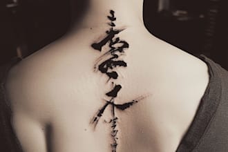 design a chinese or japanese calligraphy tattoo for you