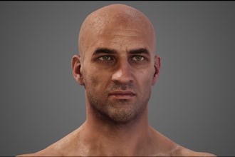 do 3d realistic character, 3d metahuman model, photorealistic avatar, ue5 human