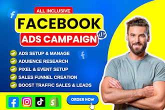 setup facebook ads campaign for meta advertising and manager