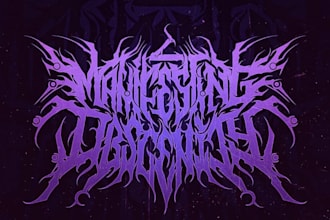 sketch an old school black metal logo