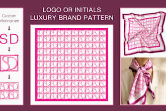design a luxury monogram pattern from your logo or initials