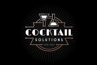 make amazing art deco cocktail chemistry logo