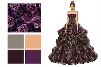 draw wedding dress fashion illustrations, gown dress designs