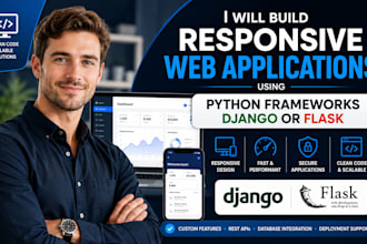 build a responsive web application using python frameworks like django or flask