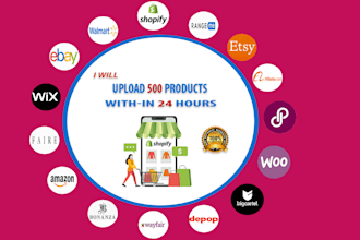 fast product upload service 500 listings for shopify, nuorde,brandbo,rangeme