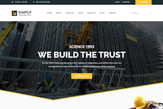 design modern construction, contractor, remodeling, roofing website