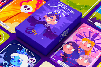 draw stylish tarot card oracle card  playing card board game design