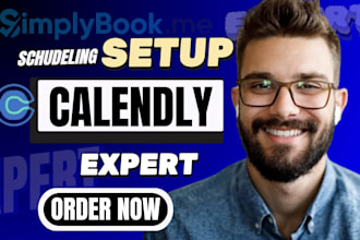 set up online calendly appointment booking on  simplybook me, acuity scheduling