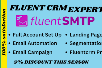 do fluent crm set up, fluent smpt and fluent support pro expert