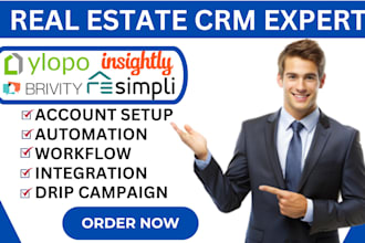 setup estage ylopo workflow resimpli brivity automation insightly real estate va
