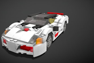 create 3d racing car in blender, rig 3d car for game,automotive parts,car render