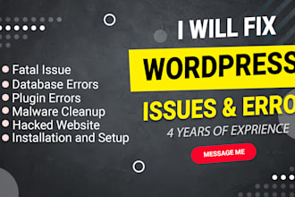 fix wordpress issues, fix wordpress error, wordpress bug fix, fix critical error