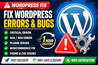 repair wordpress website errors, bugs and technical issues