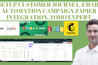 setup customer journey, email automation campaign zapier integration zoho expert