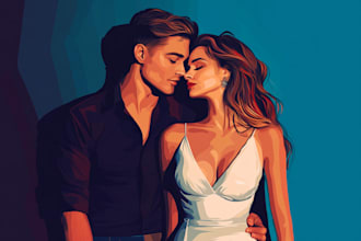 create couples art vector portrait