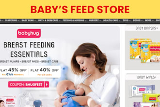 design baby feed shopify store infant feeding toddler feed ecommerce website