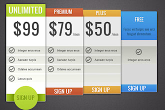 design you elegant price table or price plan