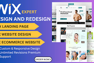 design or redesign wix landing page wix website wix ecommerce store  wix studio