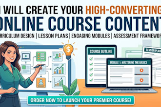 create online course content, lesson plan, and course curriculum architecture