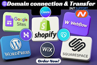 connect domain or transfer domain to google site,canva,wix,shopify,squarespace
