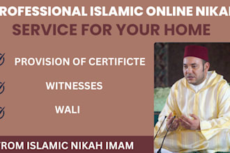 islamically do online nikah imam, provide witnesses, wali, and certificate
