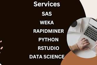 help you in sas, weka, rstudio, excel, python, tableau, powerbi and spss