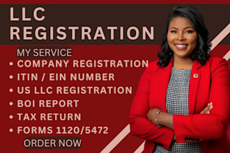 do llc registration, forms 1120 and 5472, boi report for your US llc, ein, itin