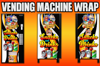 create vending machine wrap and atm machine design, vending machine design