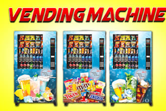 create vending machine wrap and atm machine design, vending machine design