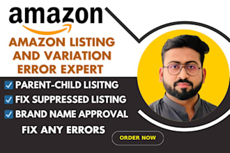 add products to amazon and fix suppressed listings, amazon va
