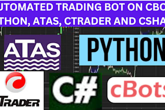 create automated trading bot on cbot, python, atas, ctrader and csharp