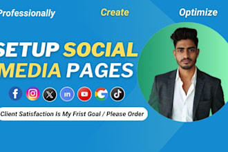 setup social media accounts and optimize all pages