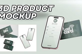 do realistic 3d product rendering and mockup designs