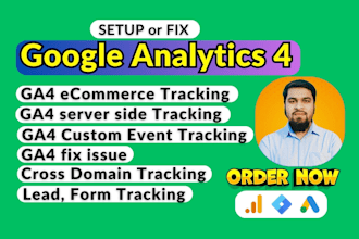 setup google analytics, ga4 ecommerce tracking, server side