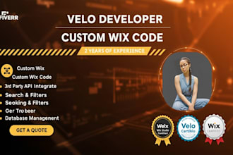 develop wix website using wix velo, wix code, wix website design, wix velo code