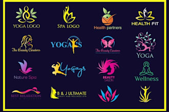draw fashion spa yoga wellness beauty and health logo