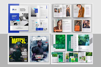 design magazine layout, booklet, portfolio, company profile and catalog