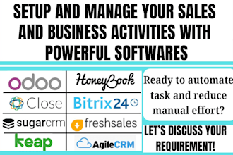 setup odoo freshsales bitrix24 keap copper agile sugar honeybook close capsule