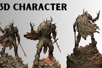 model unique 3d game character model, 3d miniature, 3d tabletop for printing