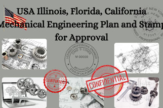 do usa il, fl, ca mechanical engineering plan and stamp for approval