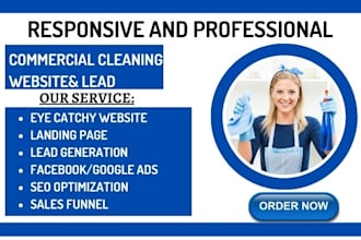 generate janitorial cleaning leads office cleaning commercial cleaning website