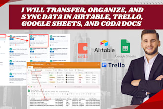 transfer and sync data in airtable, trello, google sheets, and coda docs