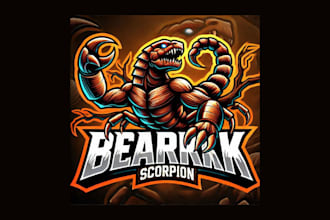 make awesome bark scorpion mascot logo with express delivery