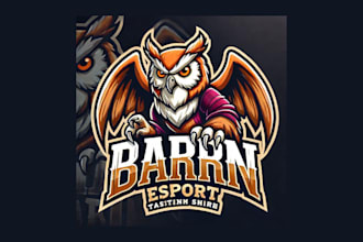 design amazing barn owl mascot logo with free source file