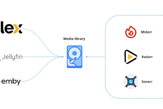 setup, configure plex, emby, jellyfin with sonarr, radar, lidarr on synology nas