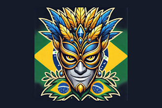 do unique mask brazilian carnival mascot logo with new concepts