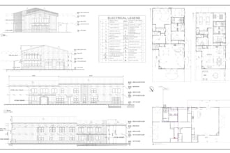 draw architectural and construction drawings using autocad or revit