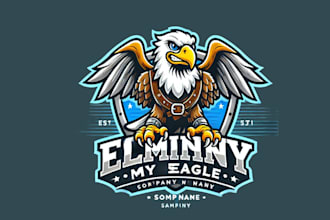 design flying eagle mascot logo with free revisions and vector file