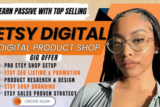 etsy digital product design, etsy shop setup, digital products, etsy SEO listing